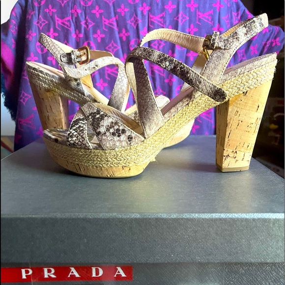 prada platform cork sandals - Picture 1 of 9